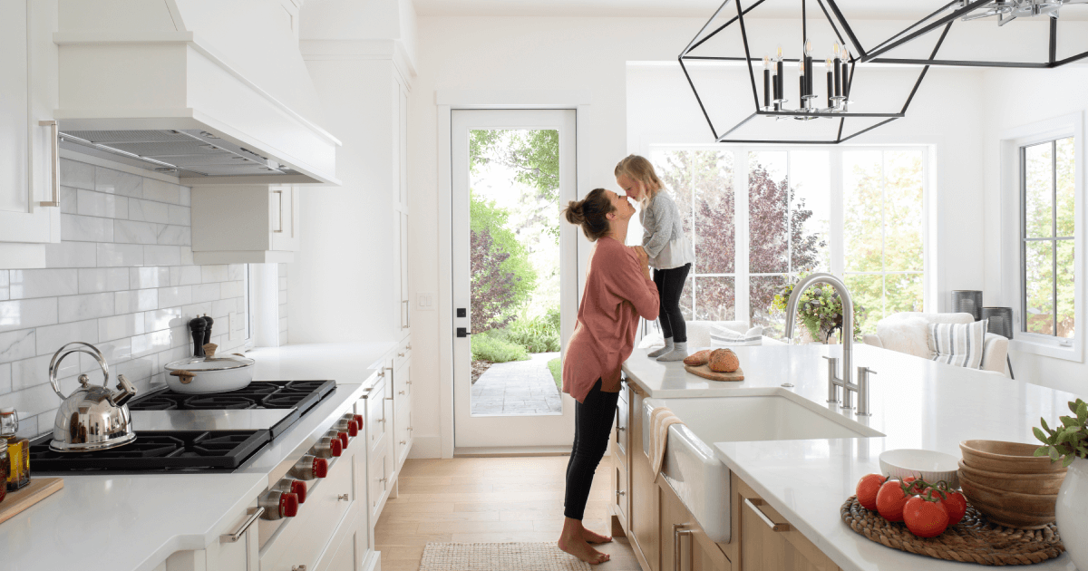 Mother and daughter in kitchen