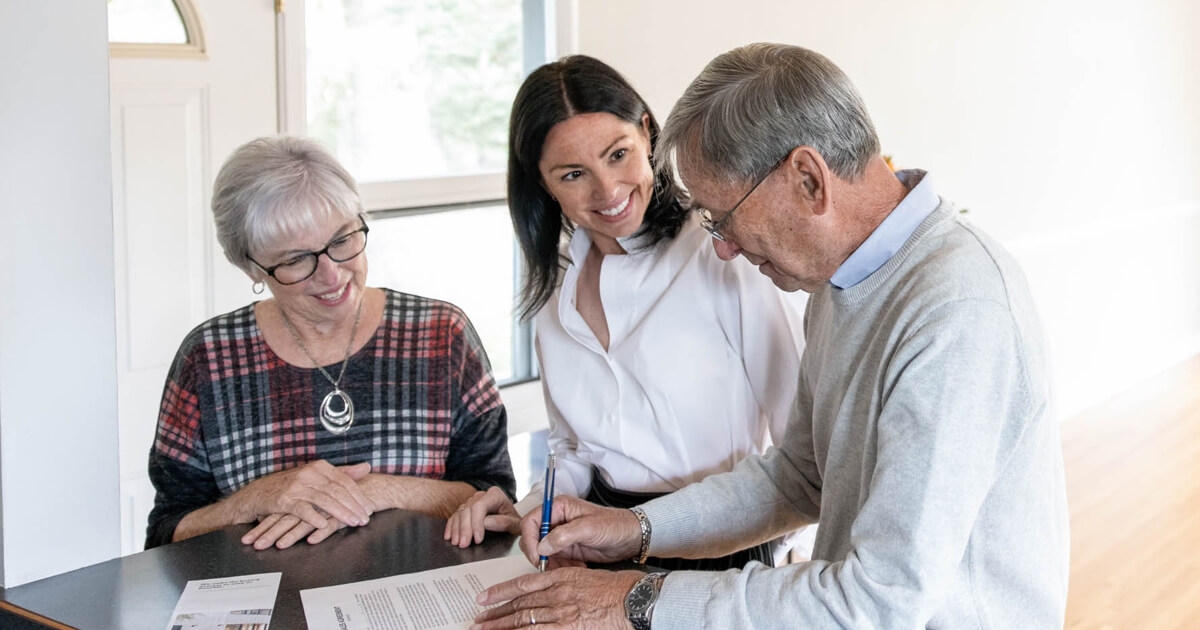 elderly couple purchase house