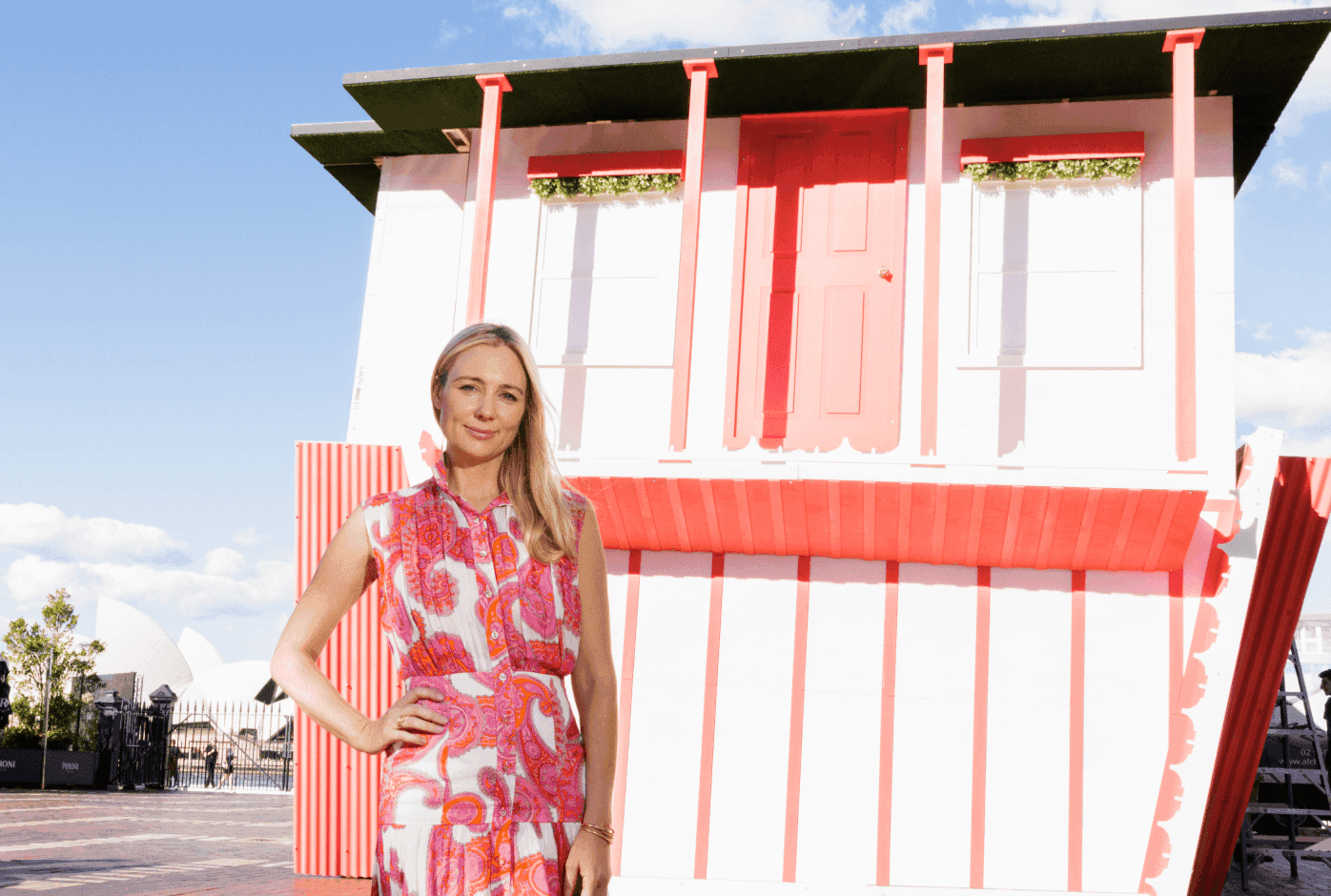 Lady in front of Honey House